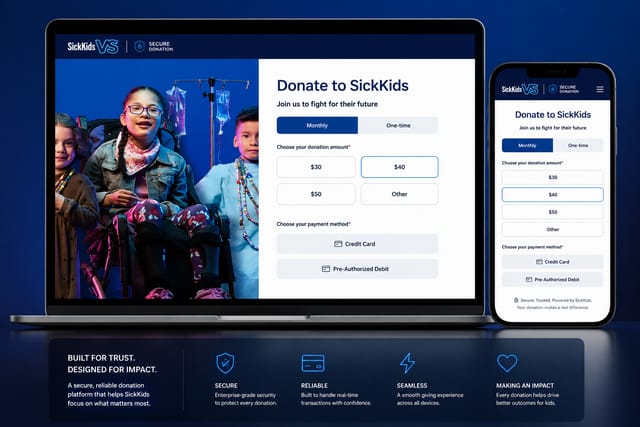 The SickKids Foundation donation experience
